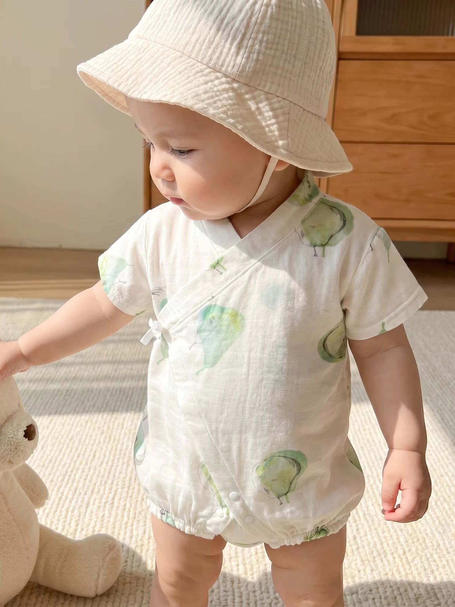 Bamboo Bodysuit Baby - Zomer baby pasgeboren bodysuit peerprint romper