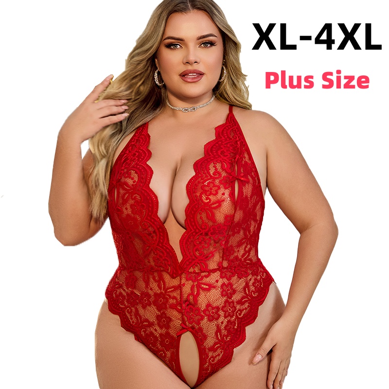 Baby Xl - XL-4XL Crotchless kanten bodysuit sexy zomerlingerie