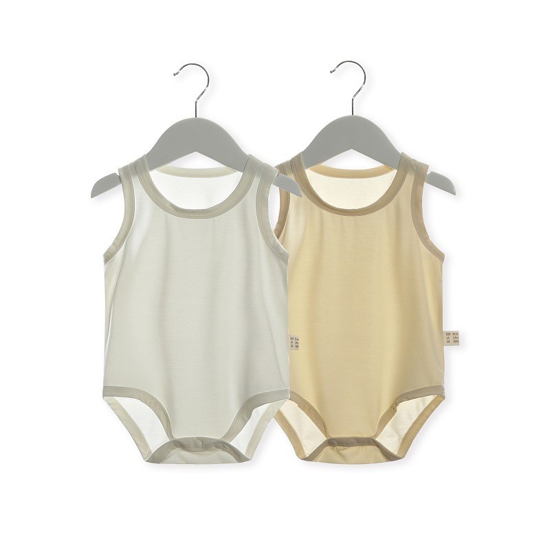 Bamboo Bodysuit Baby - Baby Mouwloze Romper van Bamboe, Jumpsuit